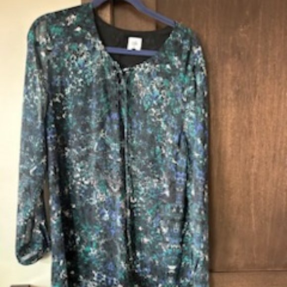 CABI #3339 Noel Eternity Blue Floral Shift Dress size XL - Picture 2 of 3